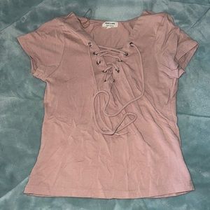 Light pink cross style top
